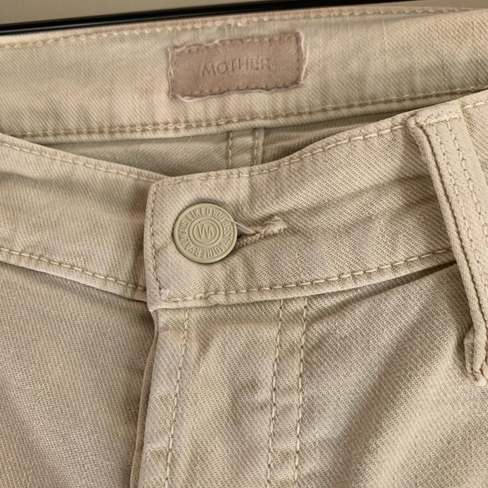 Mother The Ditcher Crop Cream Pants Denim Bottoms Women Size 29 Wide Leg - Picture 3 of 7